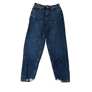 American Eagle Womens Mom Jeans Size 0 Denim Relaxed Distressed Straight Leg